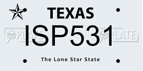 ISP531 Texas License Plate