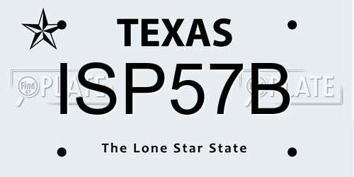 ISP57B Texas License Plate