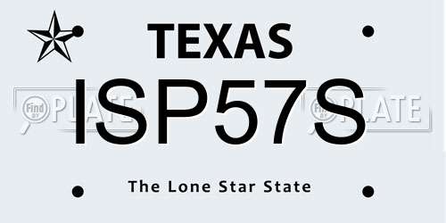 ISP57S Texas License Plate