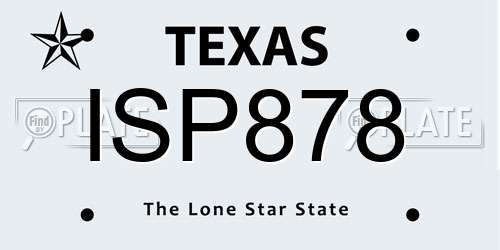ISP878 Texas License Plate