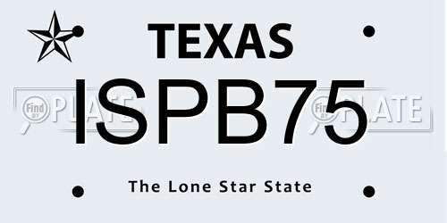 ISPB75 Texas License Plate