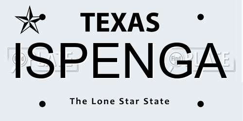 ISPENGA Texas License Plate