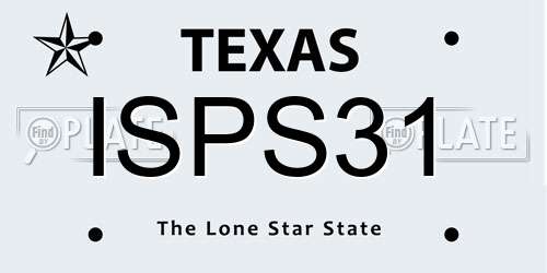 ISPS31 Texas License Plate