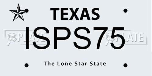 ISPS75 Texas License Plate