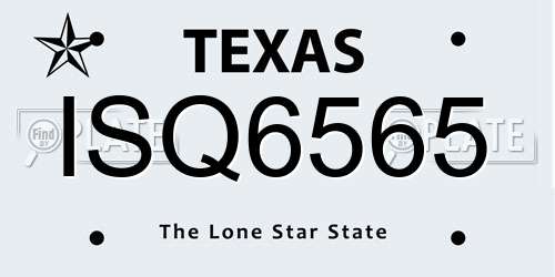 ISQ6565 Texas License Plate