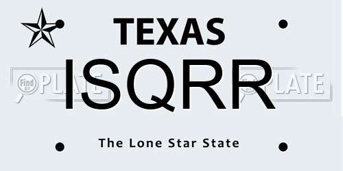 ISQRR Texas License Plate