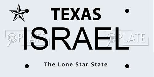 ISRAEL Texas License Plate