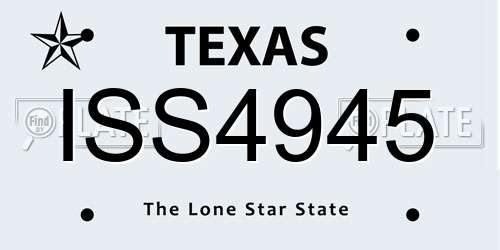 ISS4945 Texas License Plate