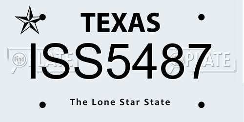ISS5487 Texas License Plate