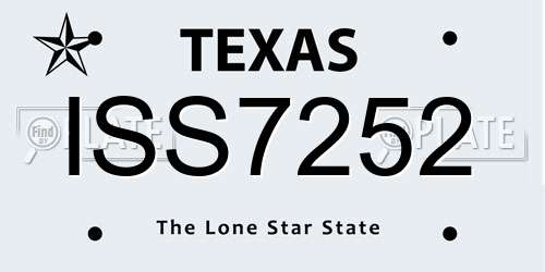 ISS7252 Texas License Plate