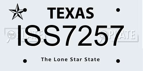 ISS7257 Texas License Plate