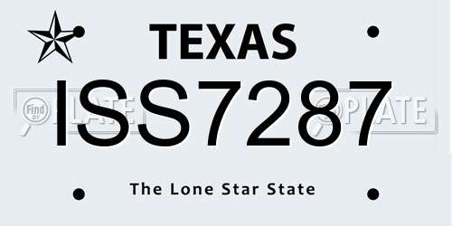ISS7287 Texas License Plate