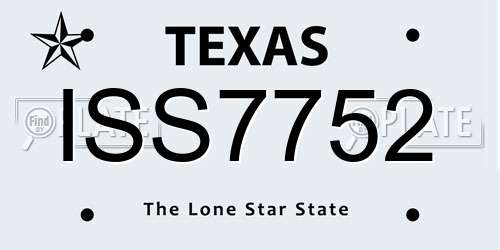 ISS7752 Texas License Plate