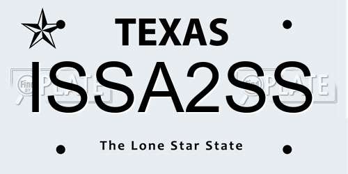 ISSA2SS Texas License Plate