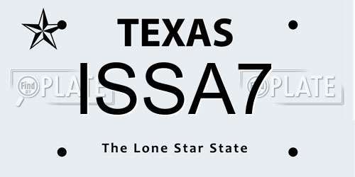 ISSA7 Texas License Plate