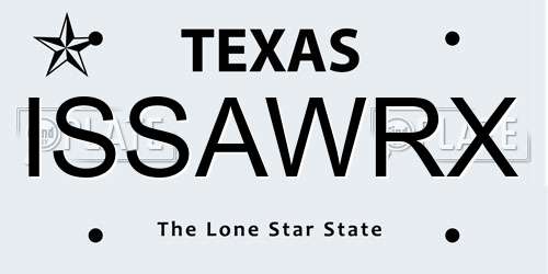 ISSAWRX Texas License Plate