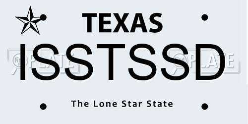 ISSTSSD Texas License Plate