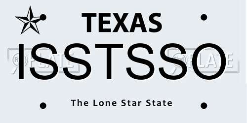 ISSTSSO Texas License Plate