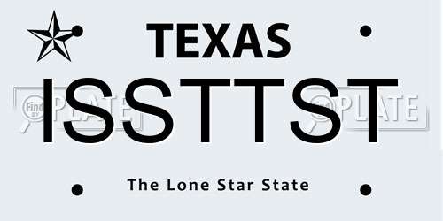 ISSTTST Texas License Plate