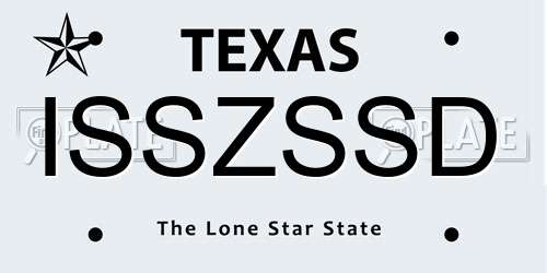 ISSZSSD Texas License Plate