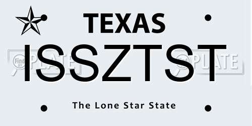 ISSZTST Texas License Plate