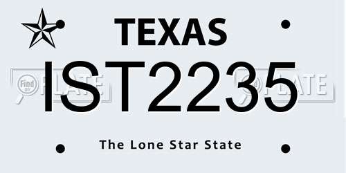 IST2235 Texas License Plate