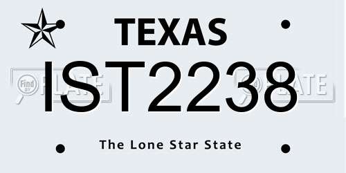 IST2238 Texas License Plate