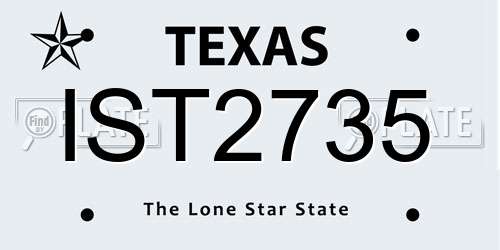 IST2735 Texas License Plate