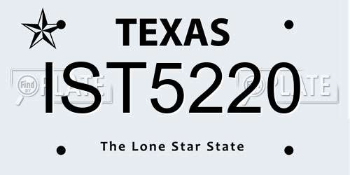 IST5220 Texas License Plate