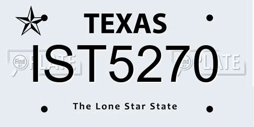 IST5270 Texas License Plate