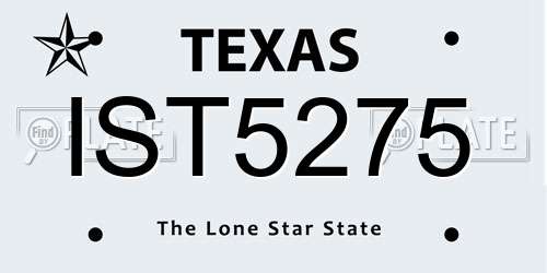 IST5275 Texas License Plate