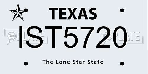 IST5720 Texas License Plate