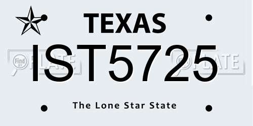 IST5725 Texas License Plate