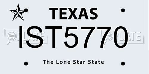 IST5770 Texas License Plate