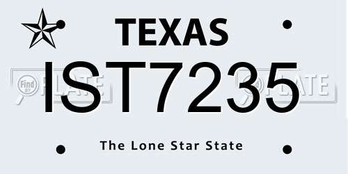 IST7235 Texas License Plate