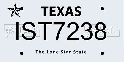 IST7238 Texas License Plate