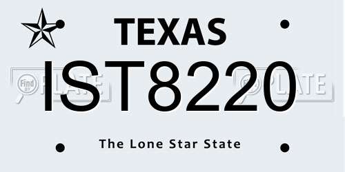 IST8220 Texas License Plate
