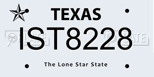 IST8228 Texas License Plate
