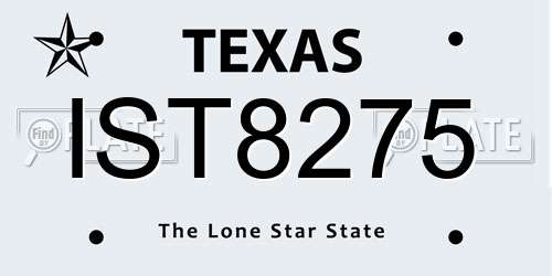 IST8275 Texas License Plate