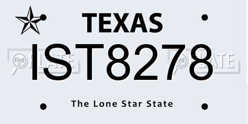 IST8278 Texas License Plate