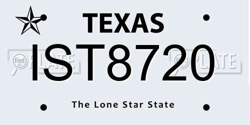 IST8720 Texas License Plate
