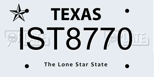 IST8770 Texas License Plate