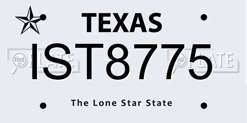 IST8775 Texas License Plate