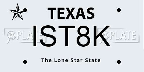 IST8K Texas License Plate