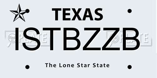 ISTBZZB Texas License Plate