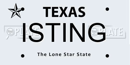 ISTING Texas License Plate