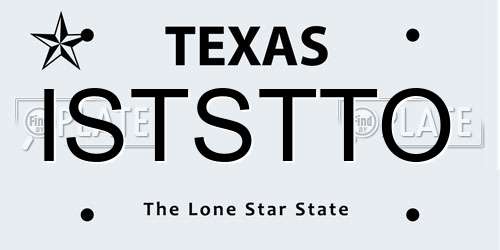 ISTSTTO Texas License Plate