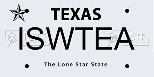ISWTEA Texas License Plate
