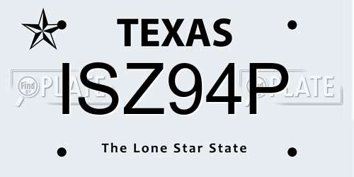 ISZ94P Texas License Plate