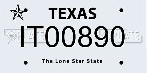 IT00890 Texas License Plate